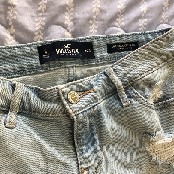 Hollister Sz 0 Vintage Low Rise Denim Shorts - Picture 2 of 4